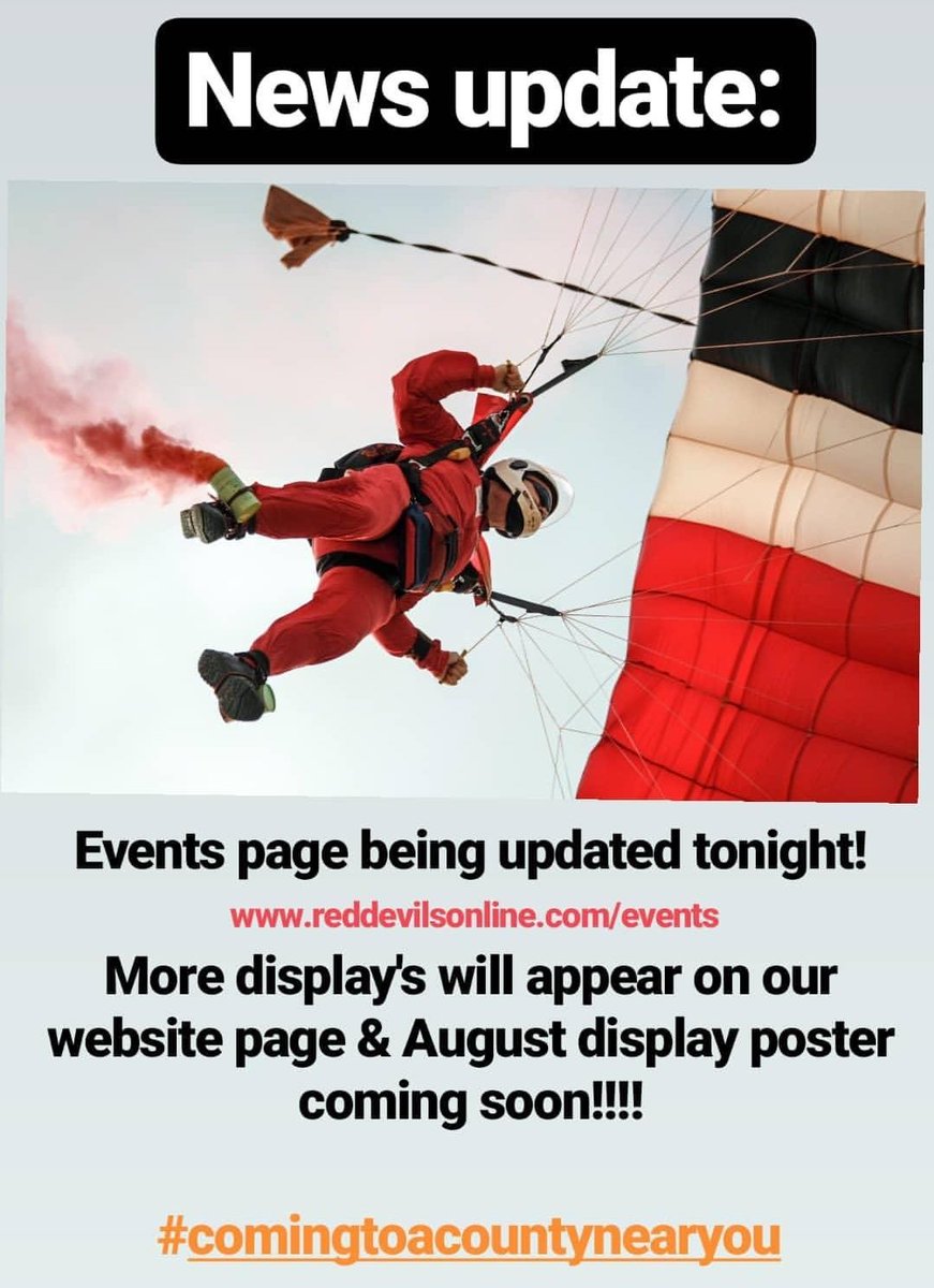RedDevilsOnline's tweet photo. Busy as ever touring the country... but to keep you guys updated we will be posting more locations on our website tonight! #RedDevilsDisplay ➡ https://t.co/R0JwikOYo6 https://t.co/2ZQpE3PO4p