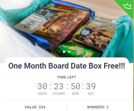 BoardDateBox's tweet photo. Want to #win 1 month of Board Date Box free?? Stay tuned!!! Website goes #live today - announcement coming later!
#BoardDateBox #Giveaway #Subscriptionbox #Free #Share #Boardgames #BoardDateNight #Boardgamedate #datenight https://t.co/16sPZfwAca