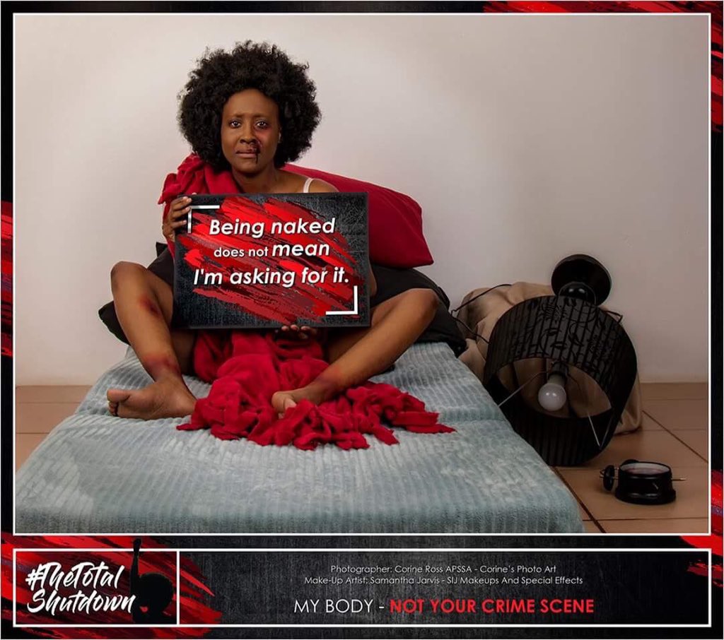 focusedluxury's tweet photo. #TotalShutdown We stand against gender based violence.

" My body belongs to me " https://t.co/BSwBPLgrls