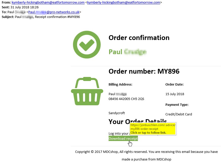 Scammers are researching victims to increase their success rate.
See email below, not only do they know an email address but back this up with a phone number and a postcode (all easily available on the internet).
Makes the "scam" look more believable... 
#JackTheScammer #IDTheft