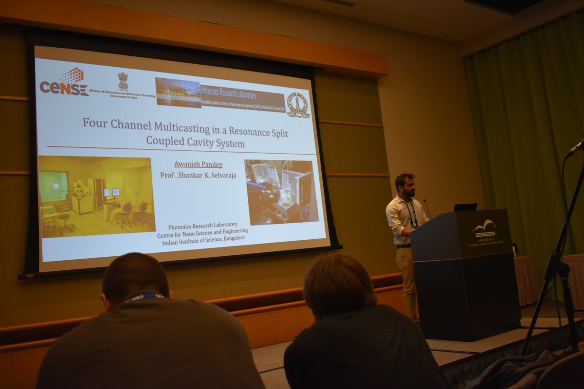 awanishpande's tweet photo. Presented our work on Silicon cavity based wavelength multicasting in CLEO-PR conference @discoverhk .Will be presenting our next work on radio-over-fiber on 3rd August 9.30AM-9.45AM #cleopr2018 #Conference #PhD https://t.co/x0NPpYGx0O