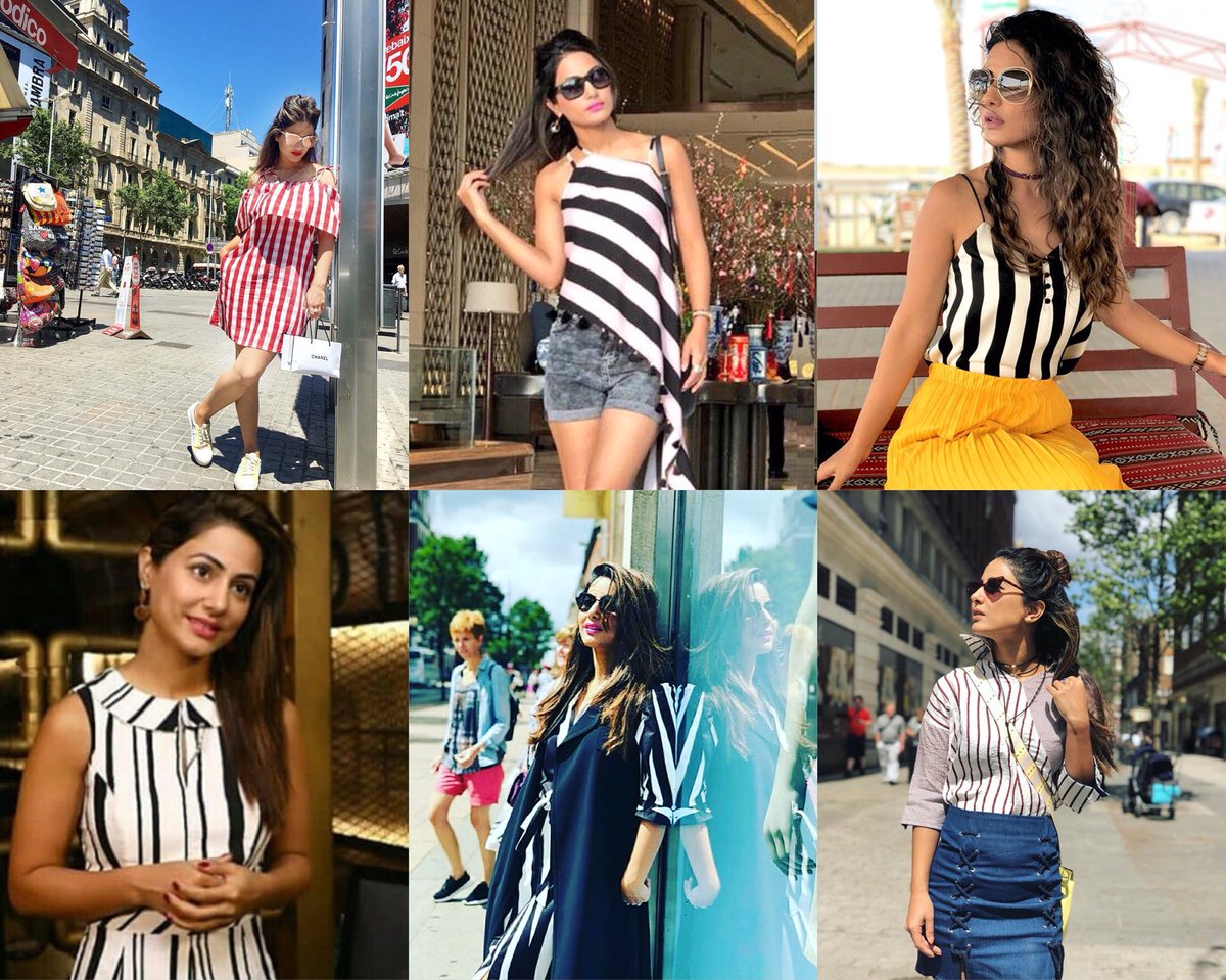 tanu_gupta80's tweet photo. @eyehinakhan ♥️ You define beauty, style, cuteness, positivity and slay in every look 😎♥️ You make simplest of fashion a trend setter 😎 making stripes look awesome 👏 #HinaKhan #DifferentShadesofHina ♥️ #StripesareIn #StyleDiva @Hinaholics @JJROCKXX #QueenInStripeLook😘 https://t.co/bqg7oOrmhy