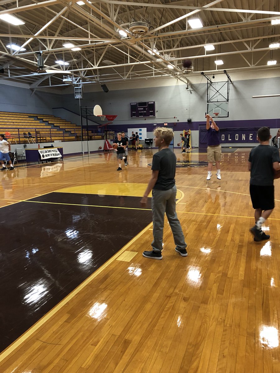 Students at William James excited to be back and starting the first day with physical activity in the gym.