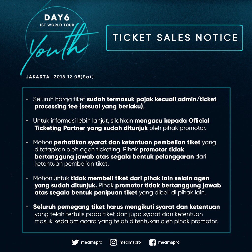 #YOUTHinJKT - Ticket Sales Notice.