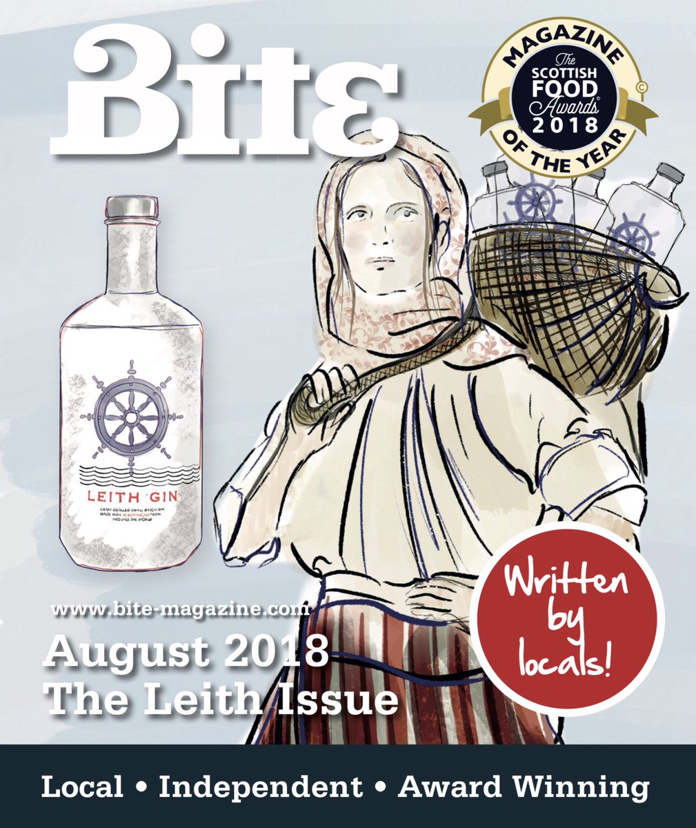 LydiaEdLifeMag's tweet photo. My #illustration of the traditional #HerringGirl with her bottles of @TheLeithGin for the August issue of @BiteMagazine! #LeithIssue #Leith #BiteMagazine #Bourhillustration #LeithGin https://t.co/olkecCVWkg