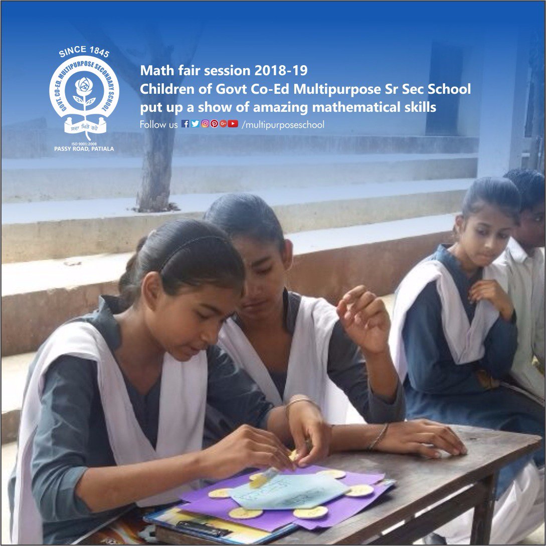multipurposepta's tweet photo. #MultiPurposeSchool
#AdmissionOpen
#BestGovtSchool
#Smart_Classes
#Sardar_Tota_Singh
Children of Govt Co-Ed Multipurpose Sr Sec School put up a show of amazing mathematical skills in Maths Fair 2018.
#Best_School_#patiala
Contact Us:- 0175222523 https://t.co/SJVzjfbG1Q