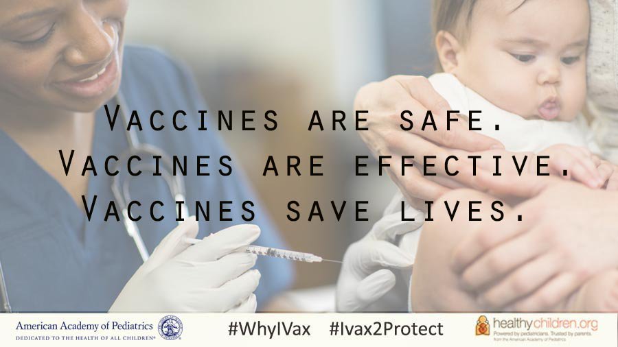AmerAcadPeds's tweet photo. This month is National Immunization Awareness Month! Delaying your child's vaccines, or refusing vaccines, leaves your child vulnerable and puts others at risk. Learn more about how vaccines work to protect others. #NIAM18 #VaccinesWork https://t.co/YPHf1zhiow https://t.co/rPxnxMQ9Um