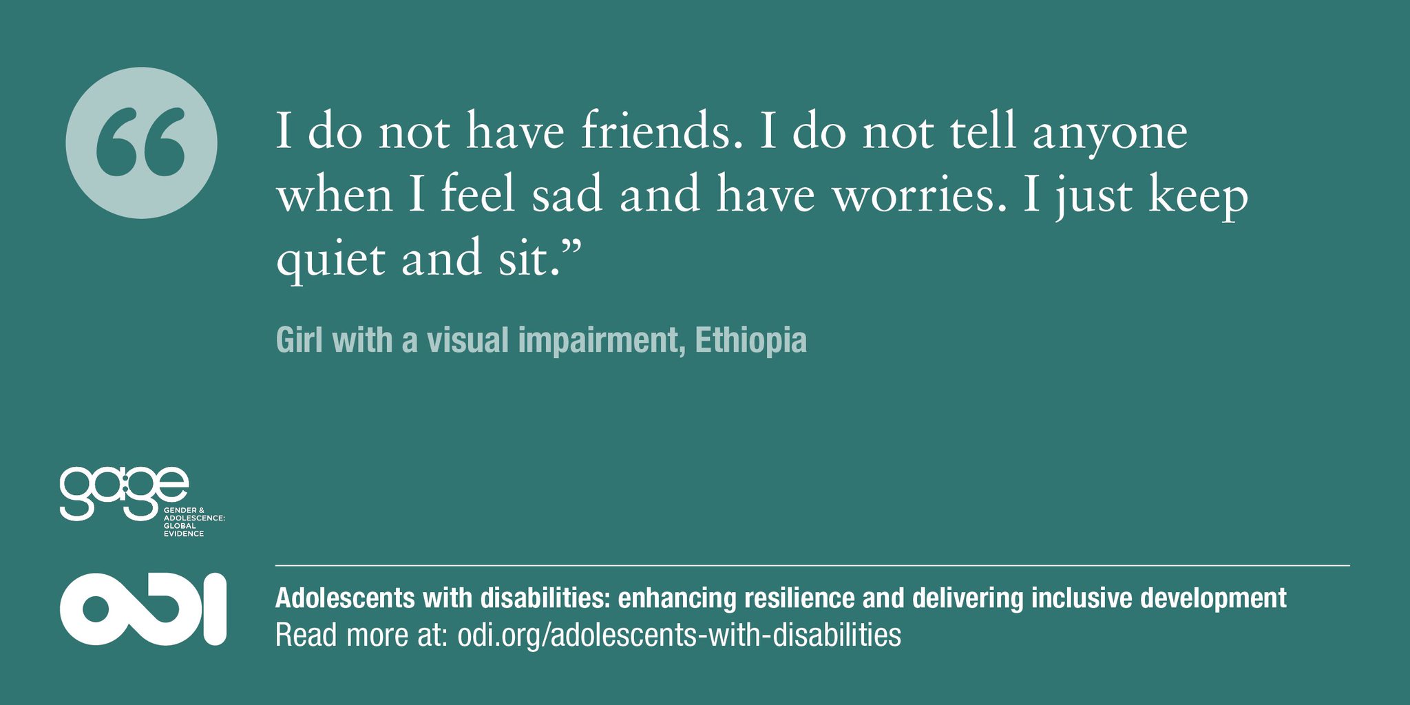 ODI on Twitter "Adolescents with disabilities often face stigma and