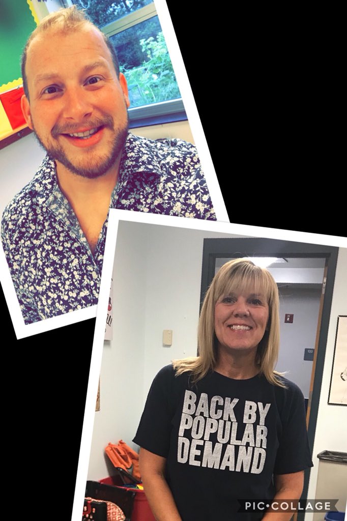 First day of school mandatory picture with <a href="/MrVogelTweets/">Mr. Vogel</a>. Can’t wait until I get to pick the “picture” shirt this year 😂. Have a great year! #jbsrocks