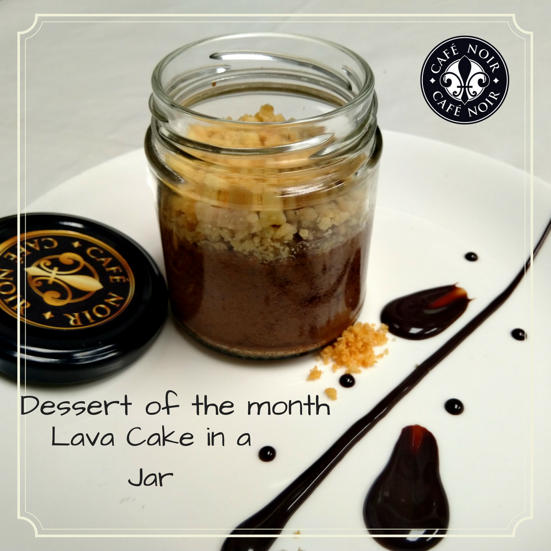 CafeNoir_India's tweet photo. Dessert of the month - Lava cake in a Jar - Get ready for some serious chocolate indulgence! Presenting Lava Cake in a Jar with a dollop of Dark chocolate, garnished with crispy crumbles! Bon Appétit! https://t.co/dazQXdTctE