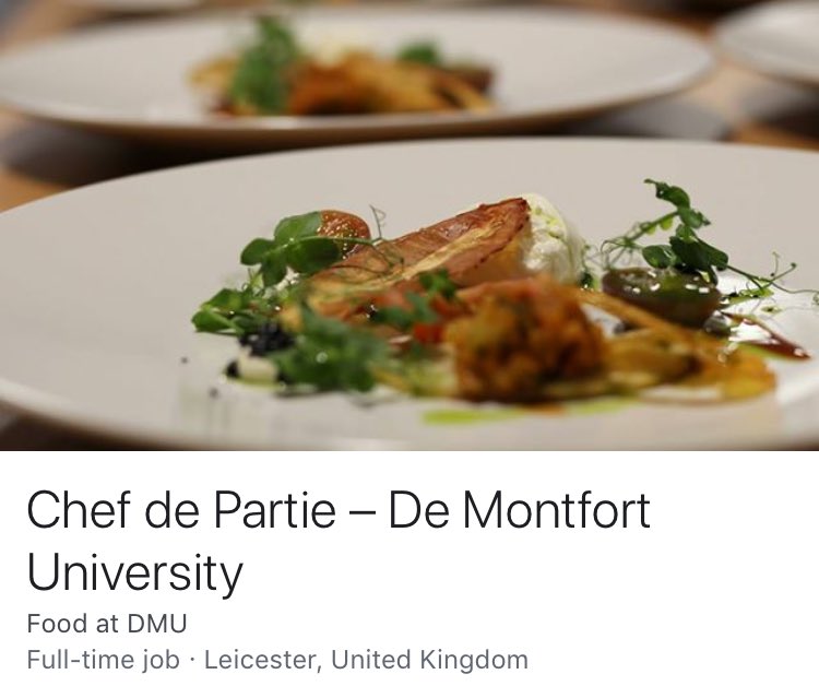 dmu_unifood's tweet photo. NEW JOB ALERT 🚨 
https://t.co/NMa85Tn1EI #chefs #chef #chefdepartie #newjobs #hospitality #studentdining #finedining #compassgroup https://t.co/BNb0rhIXKW