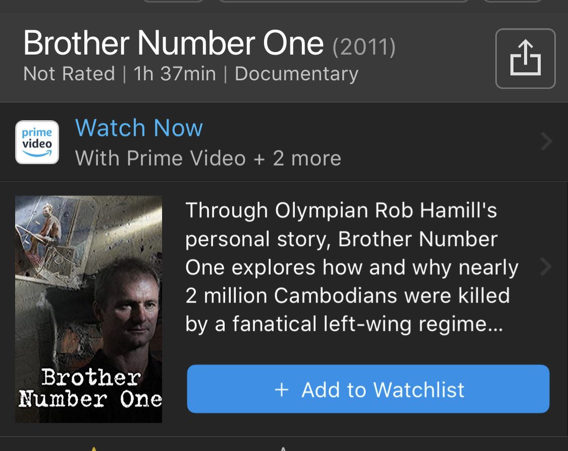 Celeste_SPT's tweet photo. Well one of these recommendations is not remotely related to a documentary about a mans quest to find out what happened to his brother at the hands of the Khmer Rouge & get some sort of justice.
Still both have βOneβ in the title.
@IMDb #YourAlgorithmSucks https://t.co/T3I47cmAc0