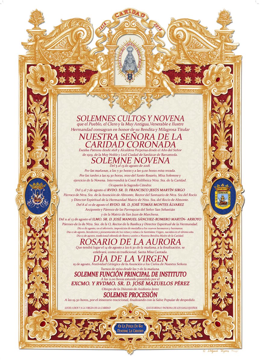 SOLEMNE NOVENA EN HONOR A NUESTRA SEÑORA DE LA CARIDAD CORONADA