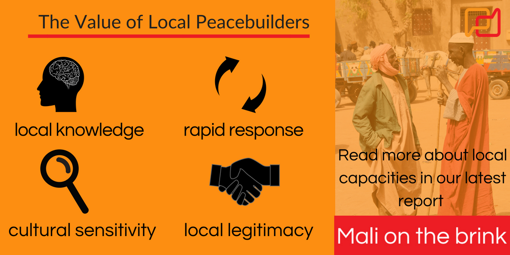 peacedirect's tweet photo. Our report shares 4 case studies from local Malian peacebuilders. Whilst being the first victims of conflict, they're also vital mediators and conveners of peace - from resolving clashes between herders to preventing young people from joining armed groups. https://t.co/mzcSMrUxVF https://t.co/zTcxPJz4mq