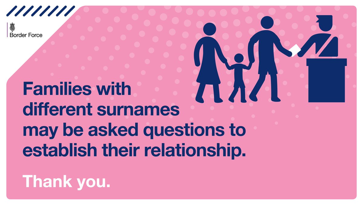 ukhomeoffice's tweet photo. If your family has different surnames, please bring birth or adoption certificates to help get through passport control quicker. 
https://t.co/7l1Y7ngeCP #fasteruktravel https://t.co/OwHeR72SXs