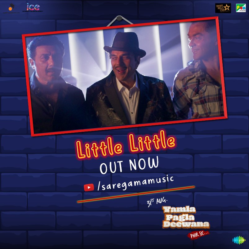 Media_Konnect's tweet photo. Groove to the catchy beats of #LittleLittle from #YamlaPaglaDeewanaPhirSe 😍

https://t.co/PfU4uYwc1a

@aapkadharam @iamsunnydeol @thedeol @kriti_official #HarrdySandhu @PenMovies @jayantilalgada @SohamRockstrEnt #LittleLittleOutNow @ypdphirse https://t.co/AWVxVVB43j
