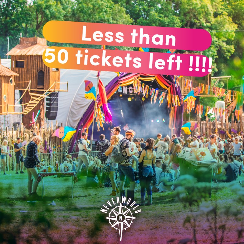 neverworld's tweet photo. We can't quite believe it but there are less than 50 adult weekend tickets left for Neverworld!! Why not go on an adventure this weekend and join us at the biggest party this summer! We can't quite contain our excitement for tomorrow! 🌈💛💚💙💜❤️

#neverworld #leefest https://t.co/X2PXg0KQ38