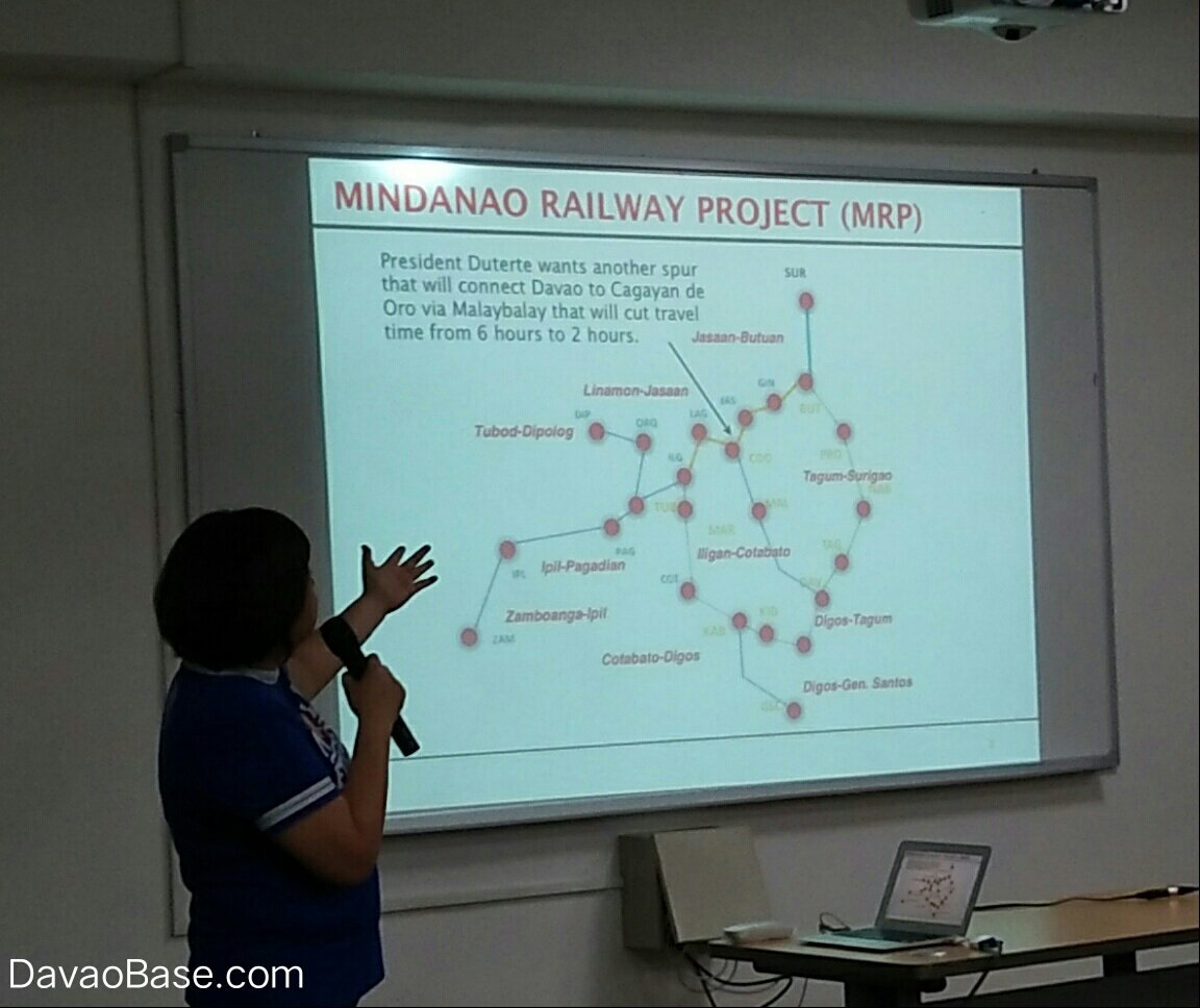 Mindanao Railway Project Deputy Project Manager Patmei Ruivivar shows  MRP stations in Mindanao, as planned.

Phase 1 of project will cover Tagum-Davao-Digos, with 8 stations -- 3 will be in Davao (Mudiang, Central in Magtuod Maa, Toril).

#MindanaoRailway #BuildBuildBuild