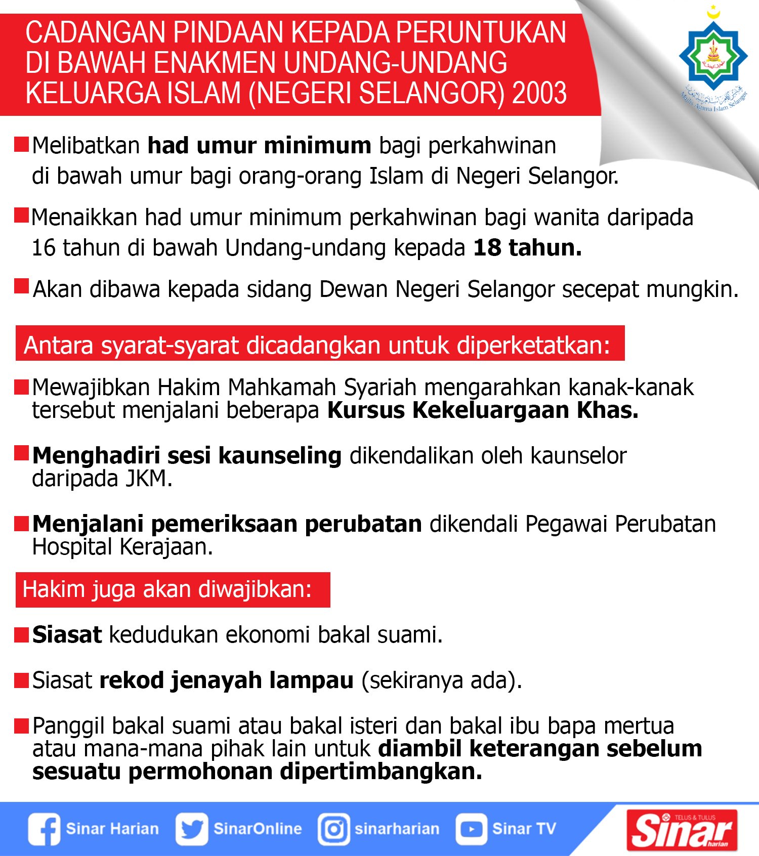 Sinaronline On Twitter Cadangan Pindaan Kepada Peruntukan Di Bawah Enakmen Undang Undang Keluarga Islam Negeri Selangor 2003