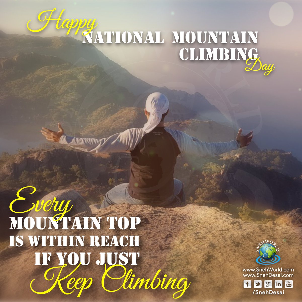 coachsnehdesai's tweet photo. Every Mountain top is within reach, If you just Keep Climbing..!!
Happy National Mountain Climbing Day..
#SnehDesai #NationalMountainClimbingday #tracking #mountainclimbing #RockClimbing #LifeLearnings #LetsLeadIndia https://t.co/ISo9KpMVBQ