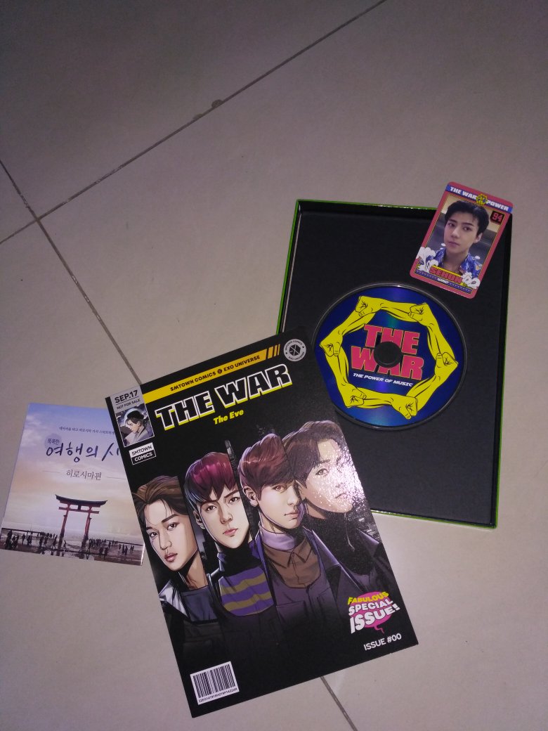 jongdaerection's tweet photo. WTS exo 4th repackage album THE WAR include sehun ofc pc+ poster ofc
++Bonus 9pcs unofficial pc 
Dm me for more info+price https://t.co/kDy8txnWVE