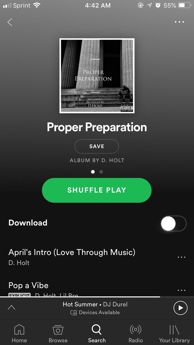 _dholt91's tweet photo. We are official out here! #ProperPreparation is available on all platforms! @lovenoise @2Lsonacloud #nashville #dholt #thesamplesurgeon #retweet #producer https://t.co/zwMKKjZcLD