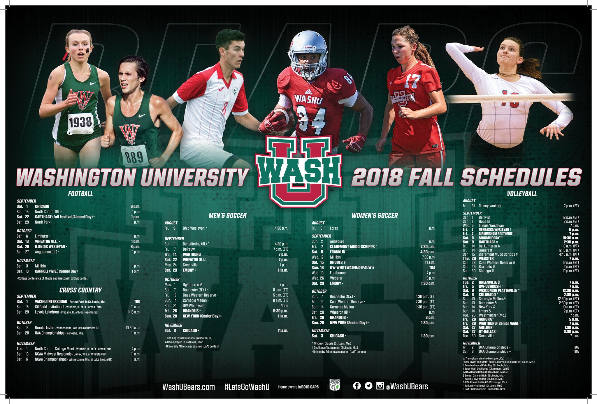 WashU Bears on Twitter "We are less than a month till the start of the