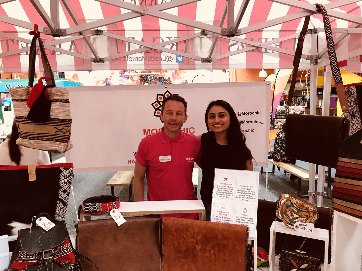 Shambles_Market's tweet photo. Inayah from Morochic has got off to a fantastic start today at @LeedsMarkets with her Moroccan inspired bespoke handbags! #YorkshireDay #yoyoma18 #marketsmatter @marketsmatter @VisitYork @PinderPhil https://t.co/MK9SOlEQ55