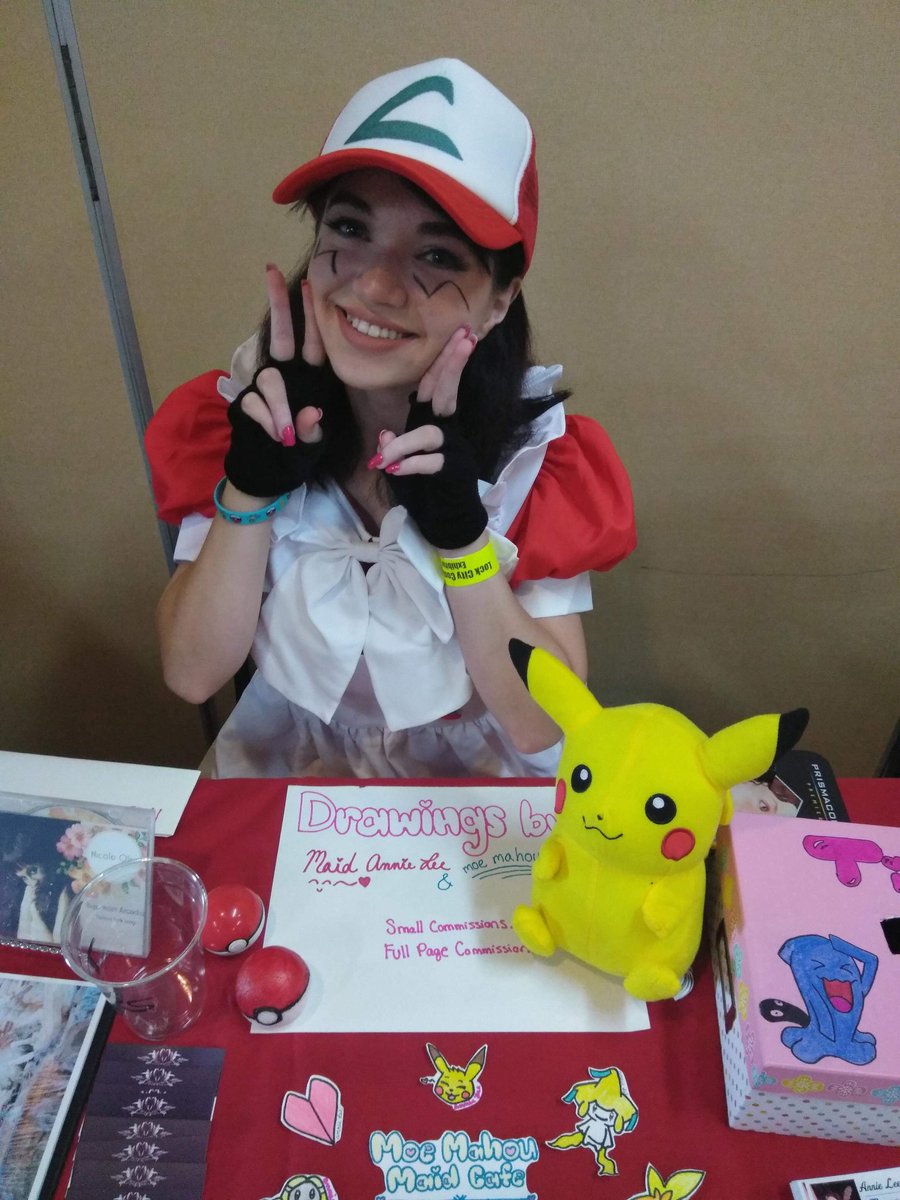 moemahoumaids's tweet photo. @Lockcityanime was so much fun! Thank you for visiting the #pokemon center Ojou-sama, Goshujin-sama! See you next year! #maidcafe #CT #lockcityanime #lockcitycomiccon https://t.co/TCDY66U5AC