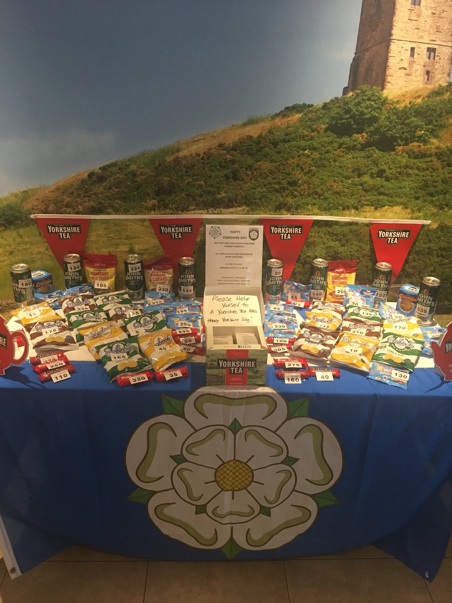 PI_HuddsNorth's tweet photo. Happy Yorkshire Day from Team Huddersfield North. Regionalise the wow &amp; raising Dosh4GOSH #regionalisethewow #SummerofService @hutch1979 @AndyFr4ncis @JohnCEnglish1 @SDEBDD @WYBorn_Bred #YorkshireDay2018 @YorkshireTea https://t.co/bHw9UPb4hh