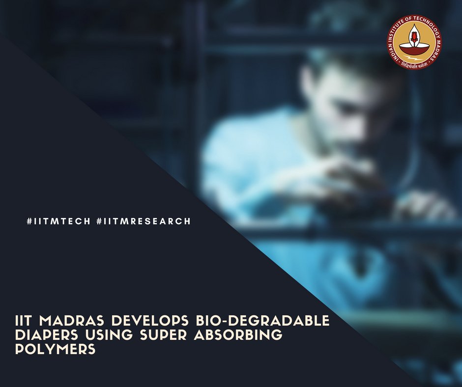 iitmadras's tweet photo. #IITMResearch #IITMTech
#Researchers from @iitmadras convert #seafood waste into environment-friendly disposable diapers. Utilizing #biodegradable polymers, this attempt addresses the #environmental problem of disposing diapers.
https://t.co/L3fuNeKLzq https://t.co/HrIbobBckW