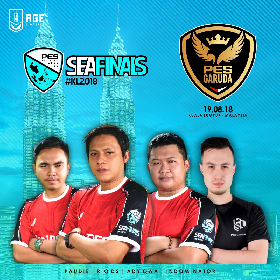 EFO_Indonesia's tweet photo. Menghitung minggu jelang SEAFinals 2018 Kuala Lumpur, Malaysia! Ini dia 4 wakil Indonesia yang akan tampil pada tanggal 19 Agustus 2018 di Quill City Mall, Kuala Lumpur!
.
• @rio.ds
• @adhie_qwa
• @akbarpaudie1
• @indominator94
.
GO esports & PES Indonesia! 🇮🇩🇮🇩🇮🇩 https://t.co/MTytMeq1Ye