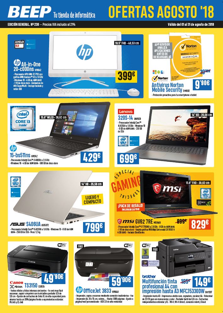 ► No te pierdas las #ofertas de BEEP Informática de agosto:
issuu.com/ticnova/docs/r…