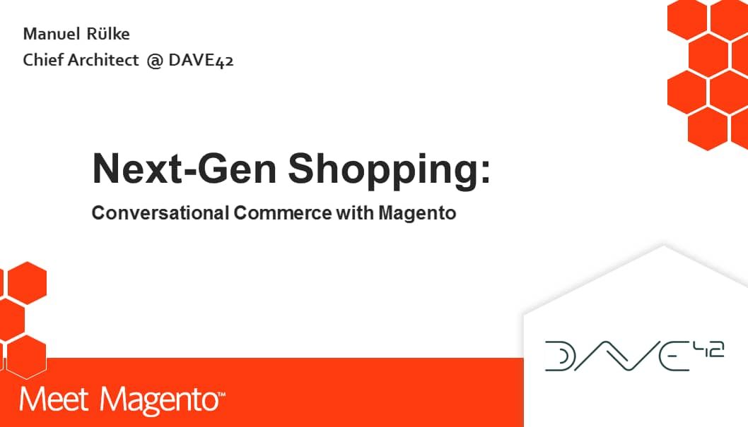 dave42_com's tweet photo. "Voice assistants set out to revolutionize the way e-Commerce will work" – @homecoded with „NexGen e-Commerce: Conversational Commerce with Magento“. A video of the #mm18de talk https://t.co/5GzIpUbKW3 #voicecommerce #voicefirst #voiceui #dave42 https://t.co/CoHnzh3EWo