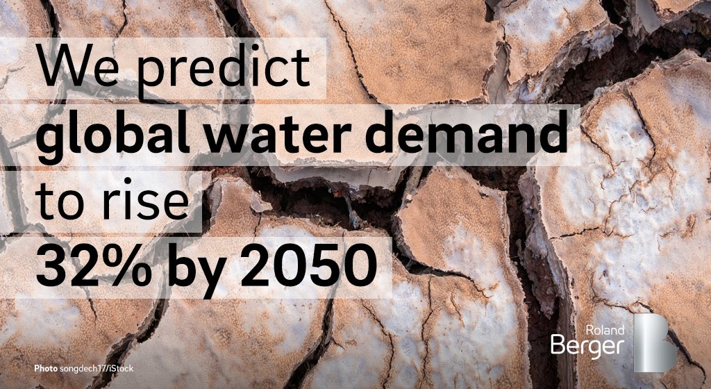 RolandBerger's tweet photo. By 2050, over 50% of the world's population will live in water-stressed areas. Our #TrendCompendium investigates #ResourceScarcity: https://t.co/X4iZhUjhNv #EarthOvershootDay https://t.co/nJWZ3YvSoT