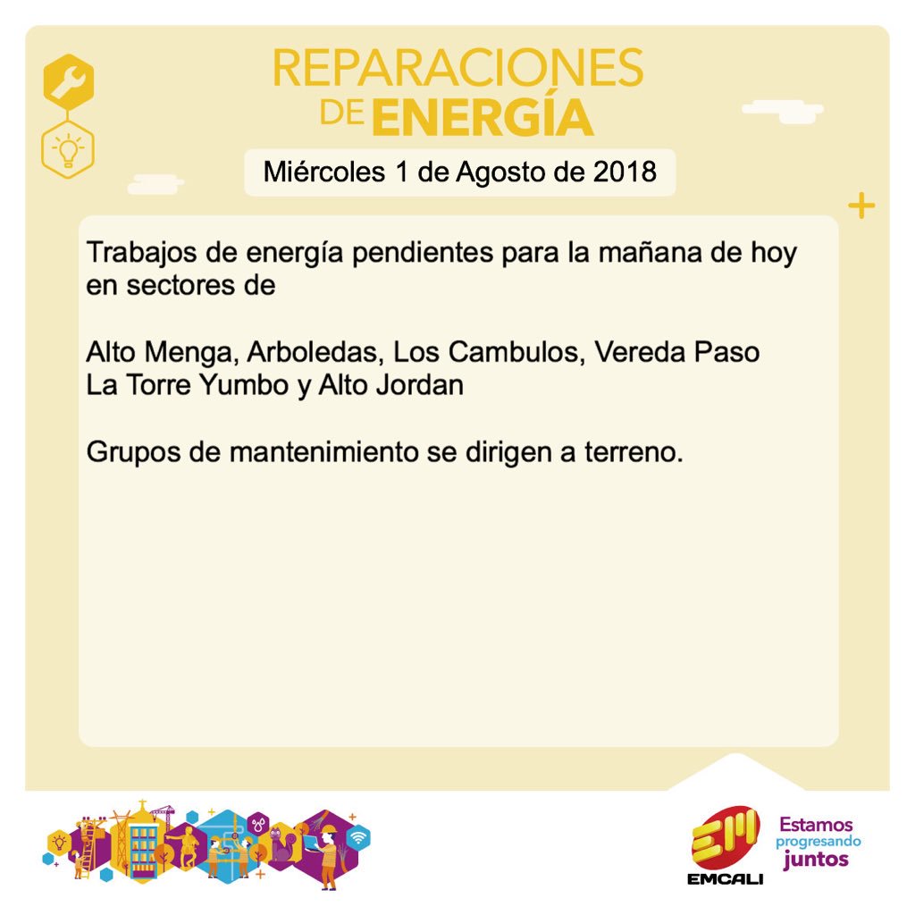#LasNoticiasDeUno de #RadioUno: Maniobras 🚧 de energía ⚡ hoy en #Cali <a href="/EMCALIoficial/">EMCALI 🇨🇴</a>