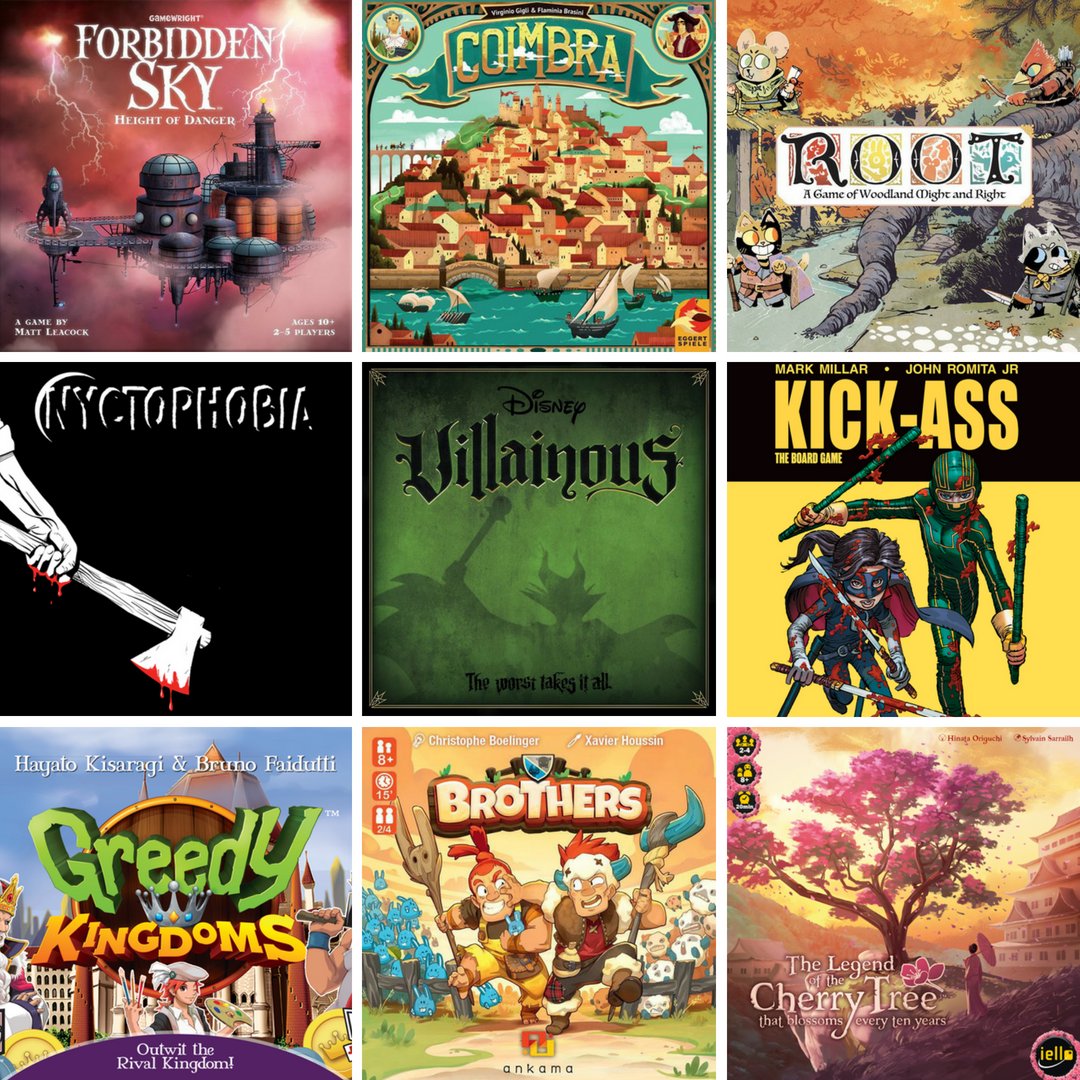 helenaplaysgame's tweet photo. With @GenCon around the corner here's my #top9 most #anticipatedgames, in random order! What's yours?
Shout out to @Gamewright, @eggertspiele, @pegasusspiele, @LederGames, @Pandasaurusgame, @wonderforge, @CMONGames, @alderac, @AnkamaBG, @IelloUSA https://t.co/FnHTGyF2Sz