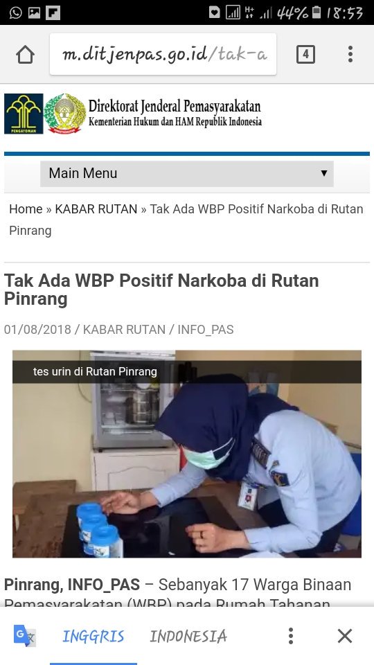 m.ditjenpas.go.id/tak-ada-wbp-po… @Kemenkumham_RI <a href="/DITJEN_PAS/">DitjenPemasyarakatan</a> @Kumham_Sulsel <a href="/pemkabpinrang/">Pemkab Pinrang Hadir</a> <a href="/Pinrang_Sidrap/">PinrangSidrapSulsel</a> <a href="/Makassar__INFO/">Makassar INFO</a> <a href="/infopinrang/">Info Pinrang</a> <a href="/KotaPinrang/">Kota Pinrang</a>
