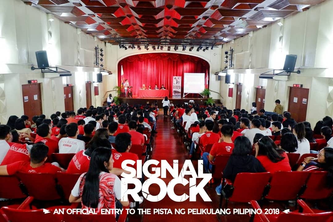RegalFilms's tweet photo. SIGNAL ROCK Film Literary Forum at San Beda University with Christian Bables,  Nanding Josef, Elora Españo and master director Chito S. Rono. 

Catch Signal Rock on Aug 15 in ALL cinemas nationwide!

#SignalRockMovie #PPP2018 https://t.co/89wn3eizHw