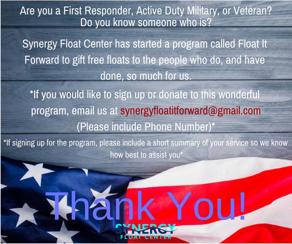 SynergyFloat's tweet photo. Our new Float It Forward Program!
Call now to get more information on signing up and donating!
571-319-0355
https://t.co/JFVttIwuAS
#SynergyCares #Floatitforward #Donate #Alexandria #DC #SynergyFloatCenter https://t.co/2ek9zviokl