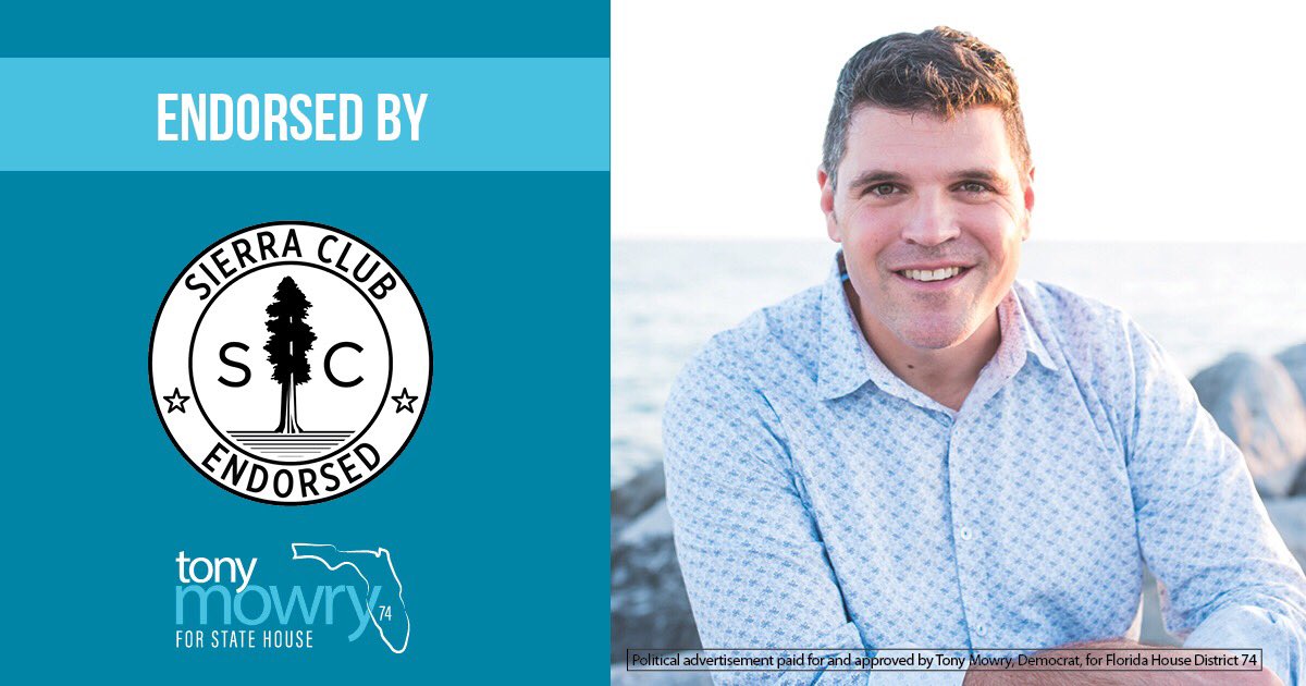 So excited to announce my endorsement from ⁦@SierraClubFL⁩ !  I’m proud to stand for protecting the natural beauty that draws people to Florida. #protectourbeaches #venicevalues