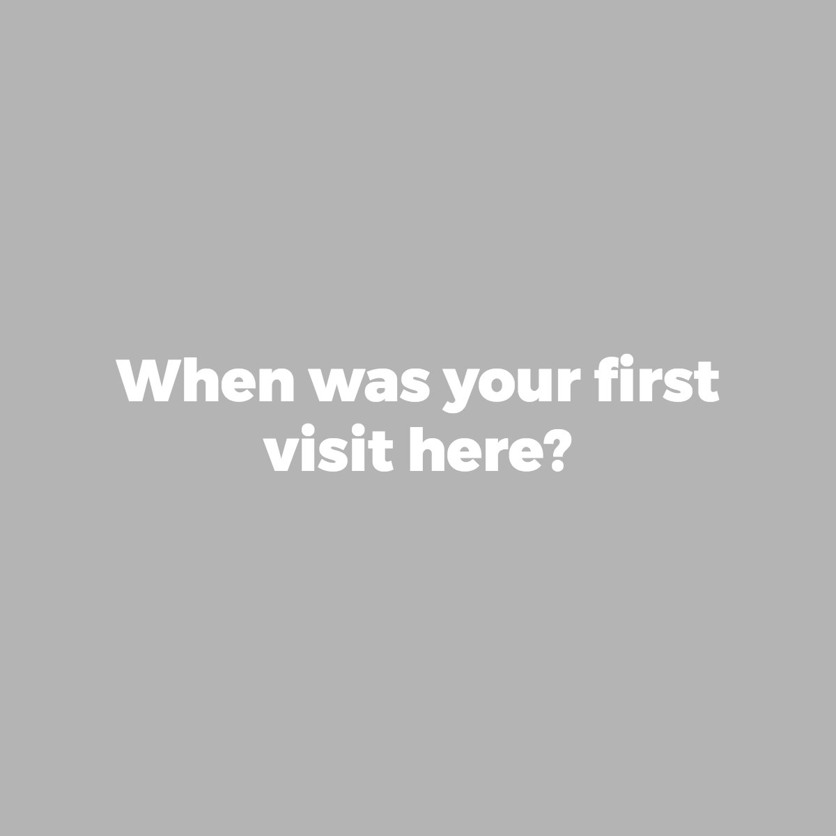 Let's go back to the beginning.