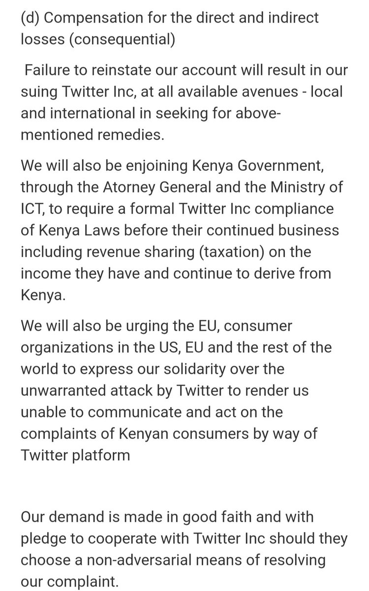 sputnikke's tweet photo. Twitter has no authority above Kenyan law and should not have silenced the institution that fights for Kenyan consumer rights without warning. We can stay without Twitter... #KenyanTraffic #DriveBrandNew  #Goteana https://t.co/cikFXIyll7