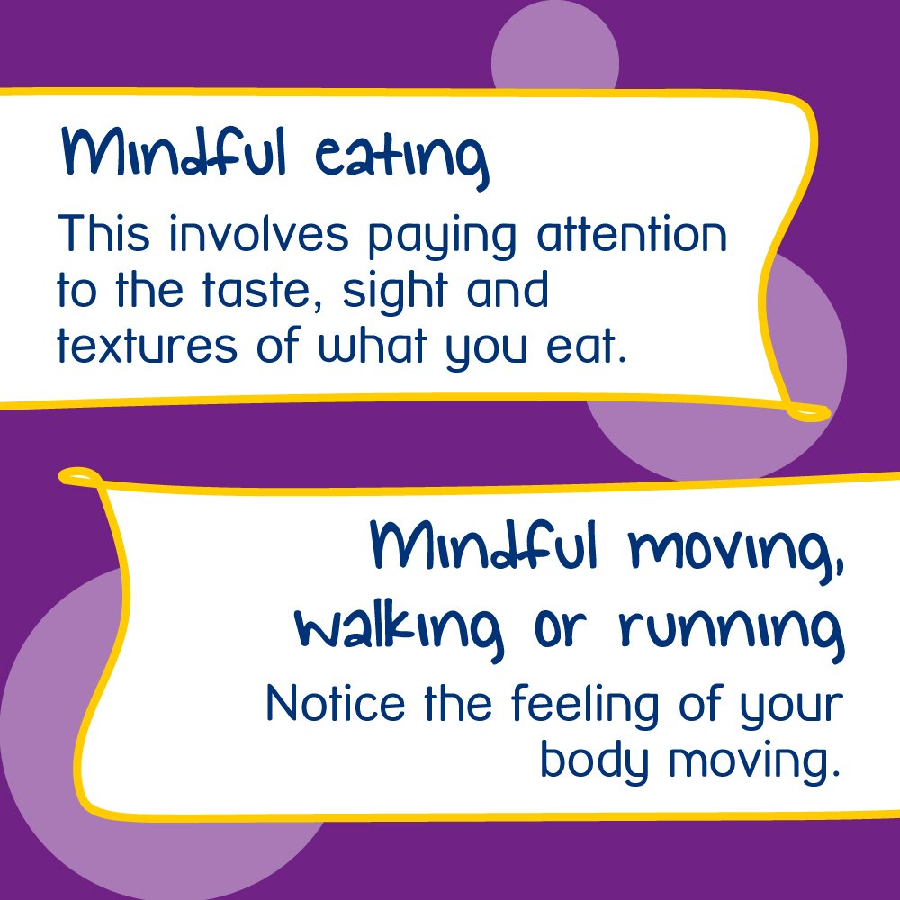 MindCharity's tweet photo. You might have heard a lot about mindfulness, but what does being mindful actually mean? Have a read of our top tips, and head over to our mindfulness page for more 👉 👉 https://t.co/xIvTwr9gXV https://t.co/emEtJCML1U