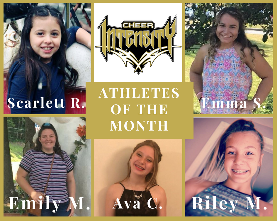 cheerintensity's tweet photo. Our #AthletesOfTheMonth have been selected! 

We want to take this time to recognize these #athletes for their dedication to #CI, hard work, and leadership skills!  

Congratulations to Scarlett R., Emma S., Emily M., Ava C., and Riley M.!

#1F1K #CheerIntensity  #Lucky13 https://t.co/vQoDlooQSh