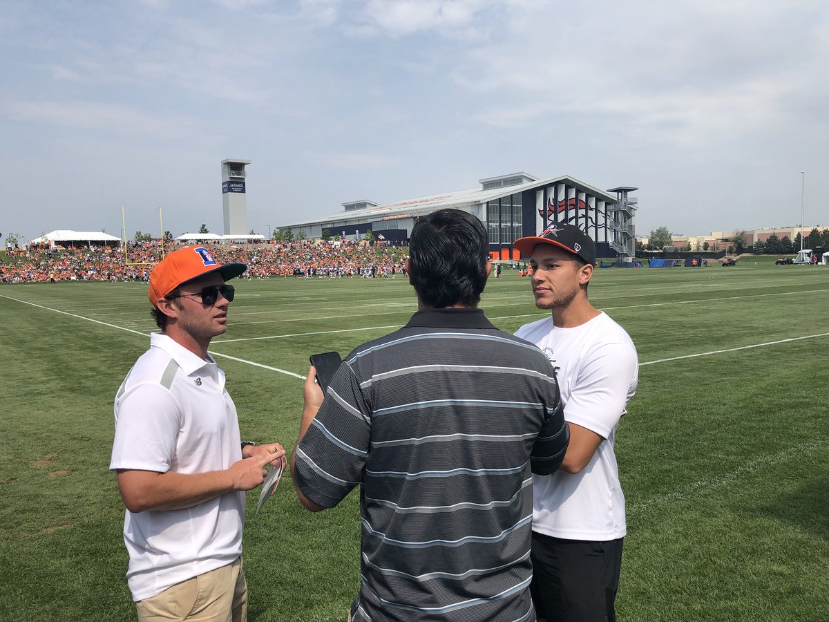 Talkin’ shop with <a href="/MileHighSports/">Mile High Sports</a>’ <a href="/RonnieKRadio/">Ron</a> at #BroncosCamp