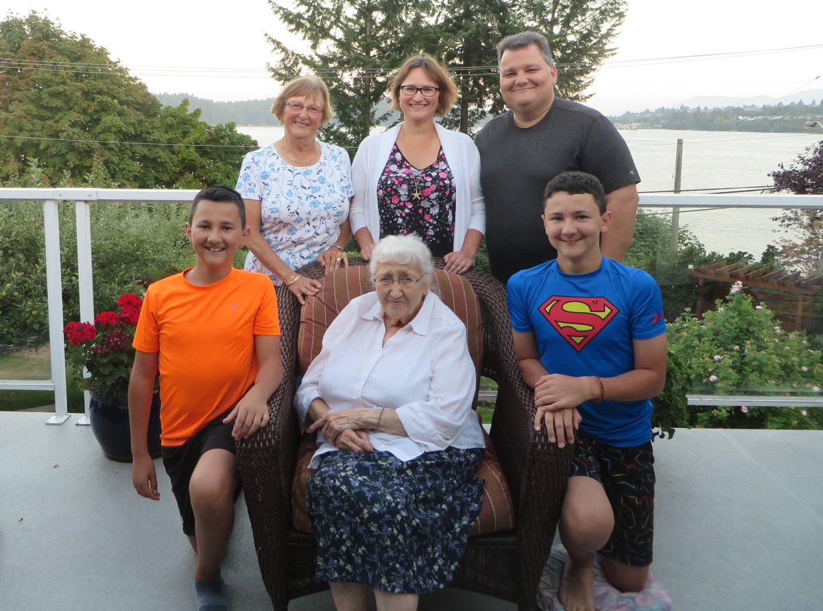 Had a good visit with my mom and grandma in Nanaimo. Family pic, #FourGenerations.