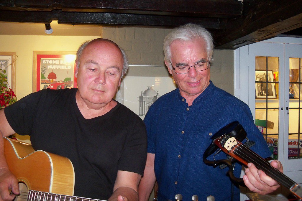 FidGit - Mike on vox/guitar and Peter Crowther on fiddle - play The Waterwheel Bar at The  <a href="/MillAtSonning/">The Mill at Sonning</a> on Friday Aug 10 from 12.30 pm. A little bit of jazz on a summer's day.  Not so much middle of the road and weaving all over it.