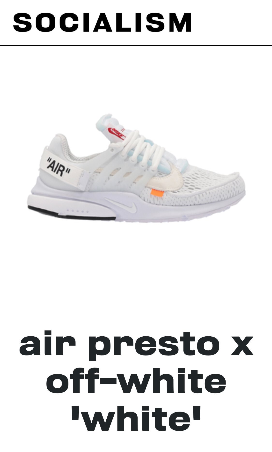 Slam jam socialism off shop white raffle