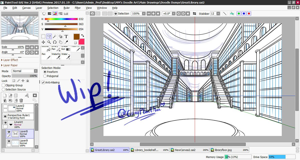 Paint tool sai ruler endmasa